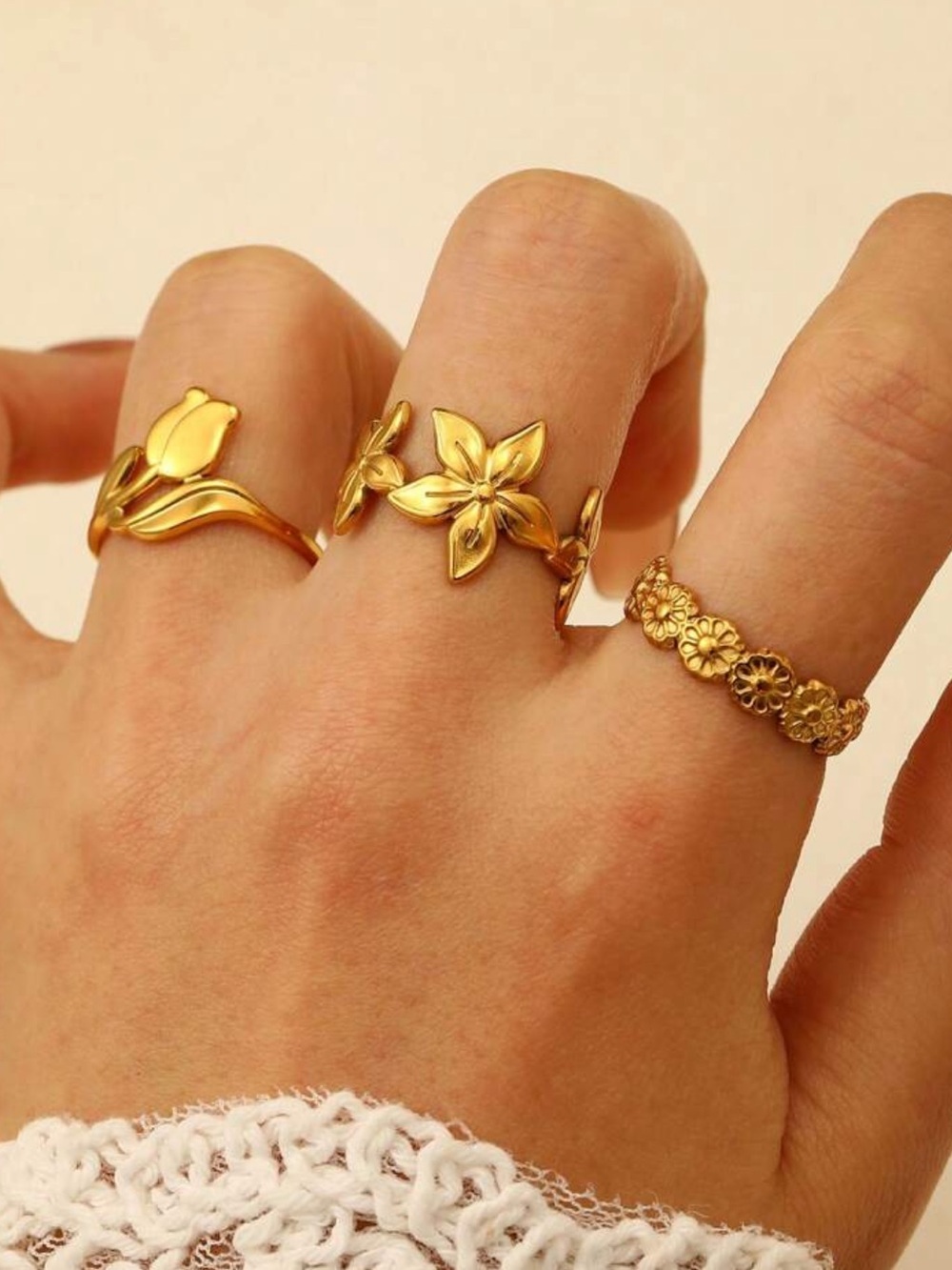 Floral Stackable Rings N2220